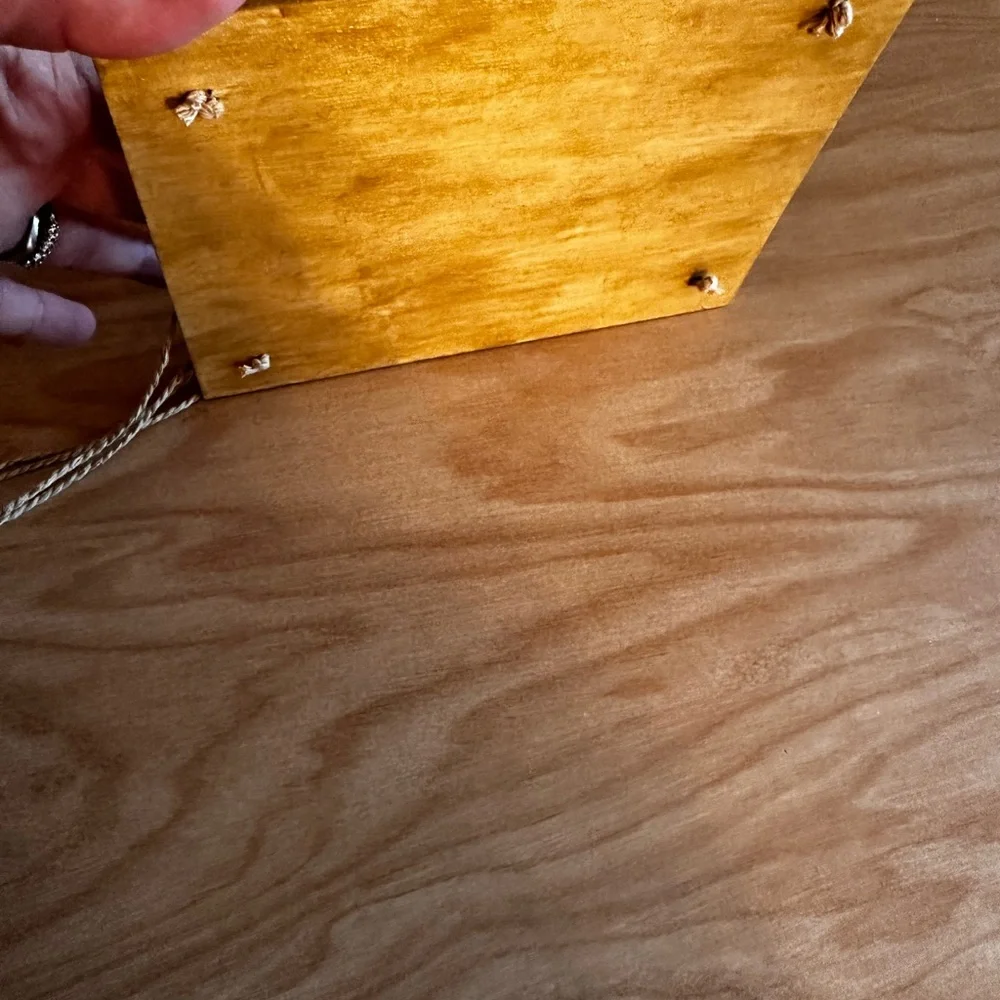 Hand Crafted Gold Santa Wall Hanging